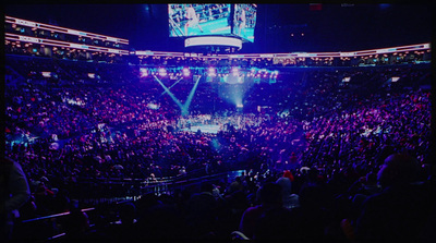 a crowd of people at a concert in a stadium