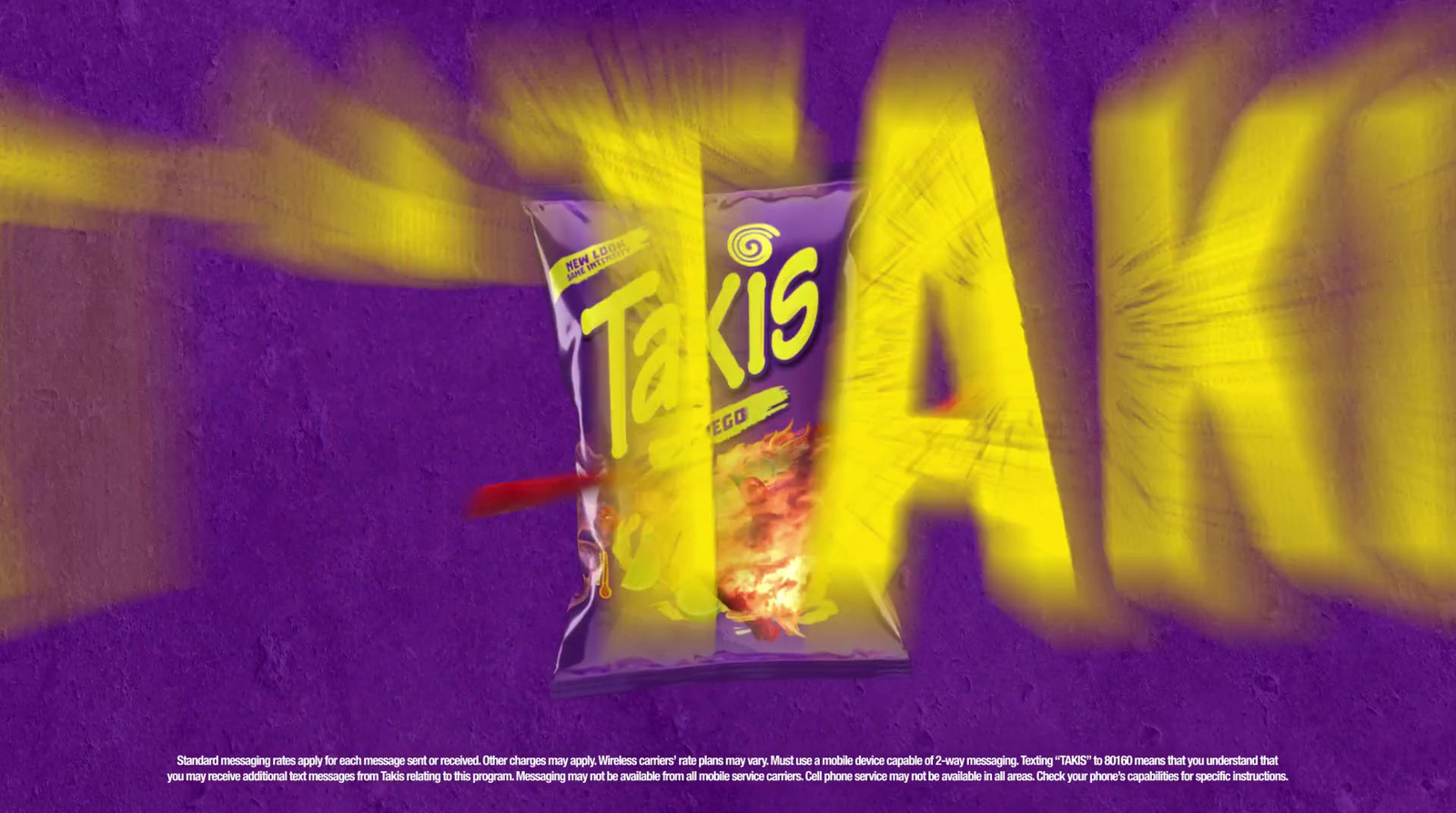 a bag of food sitting on top of a purple background