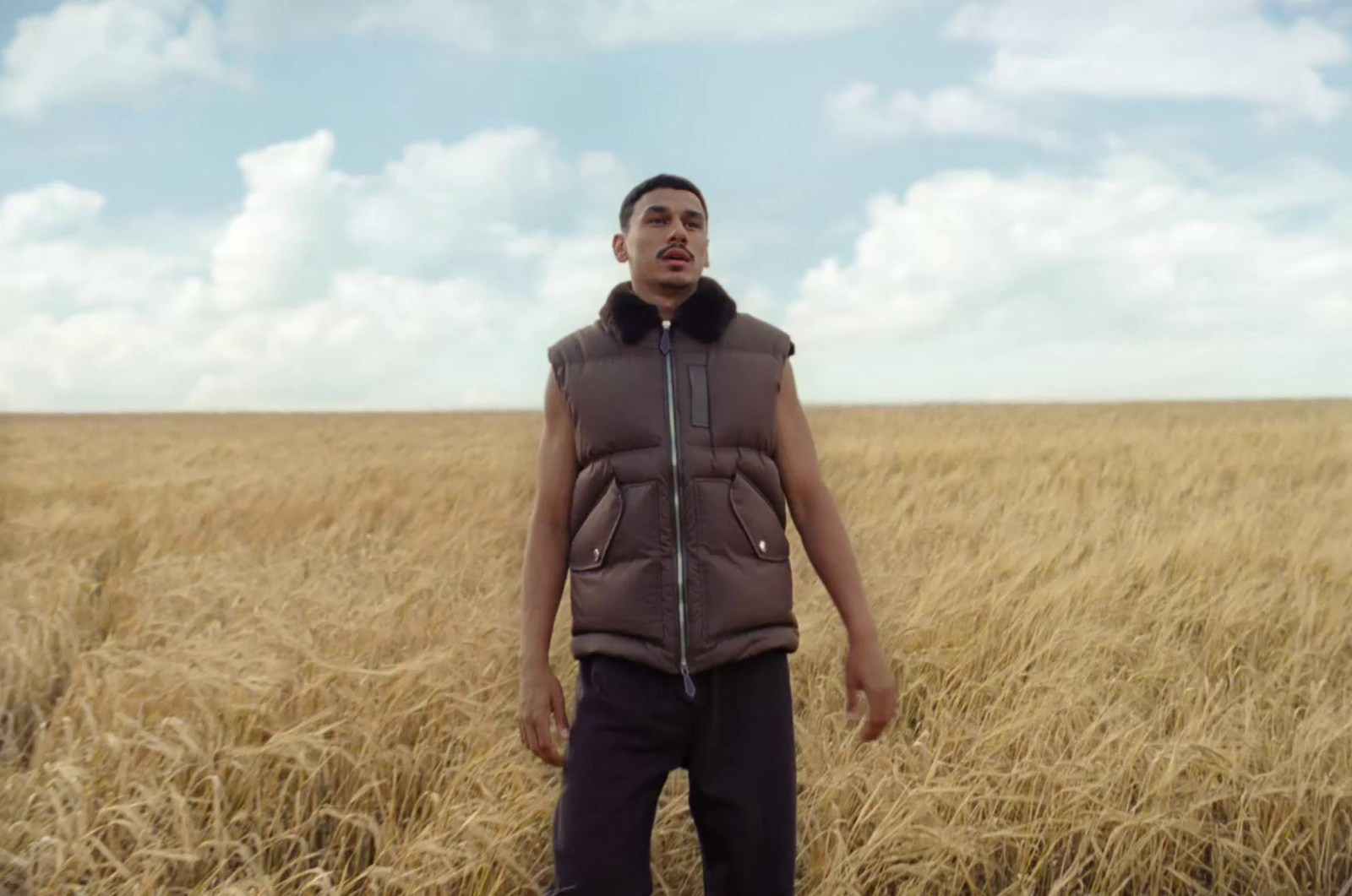 a man standing in a field of wheat