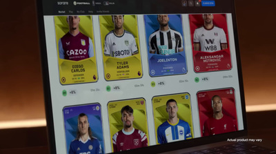 a computer screen with a bunch of soccer cards on it