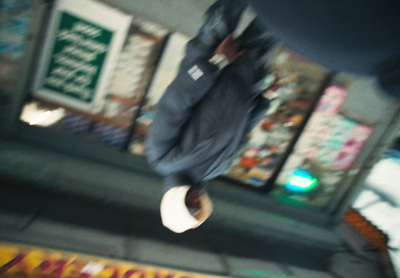 a person flying through the air while riding a skateboard