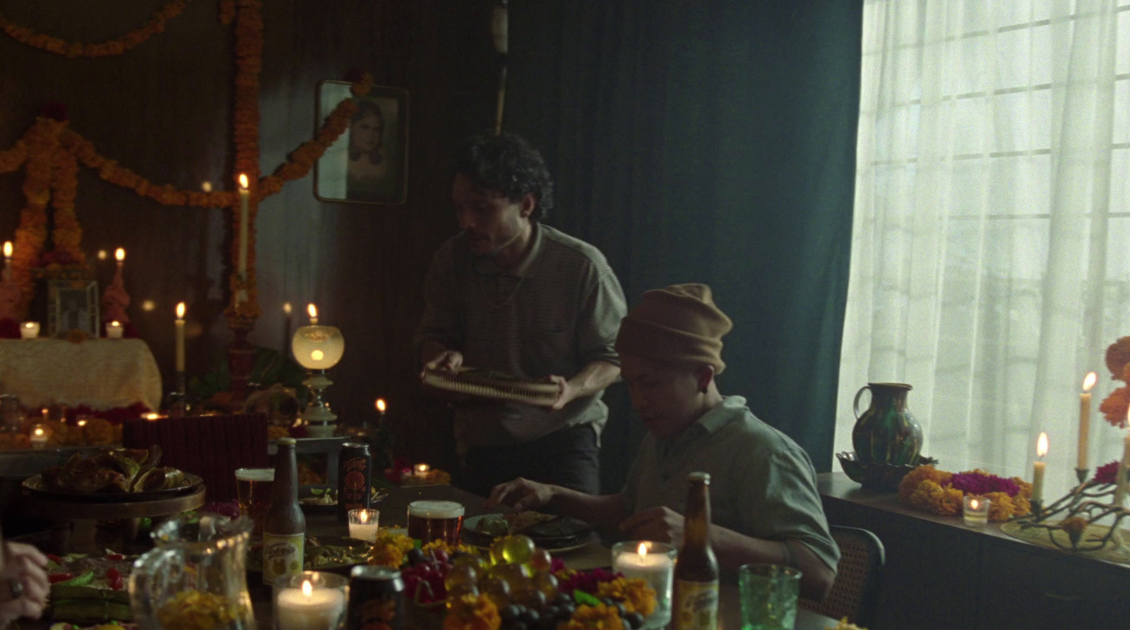 a group of people sitting around a dinner table