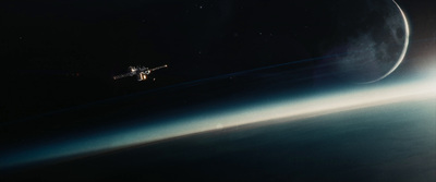 an image of a space station in the distance