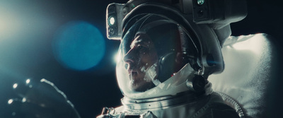 a close up of a person in a space suit