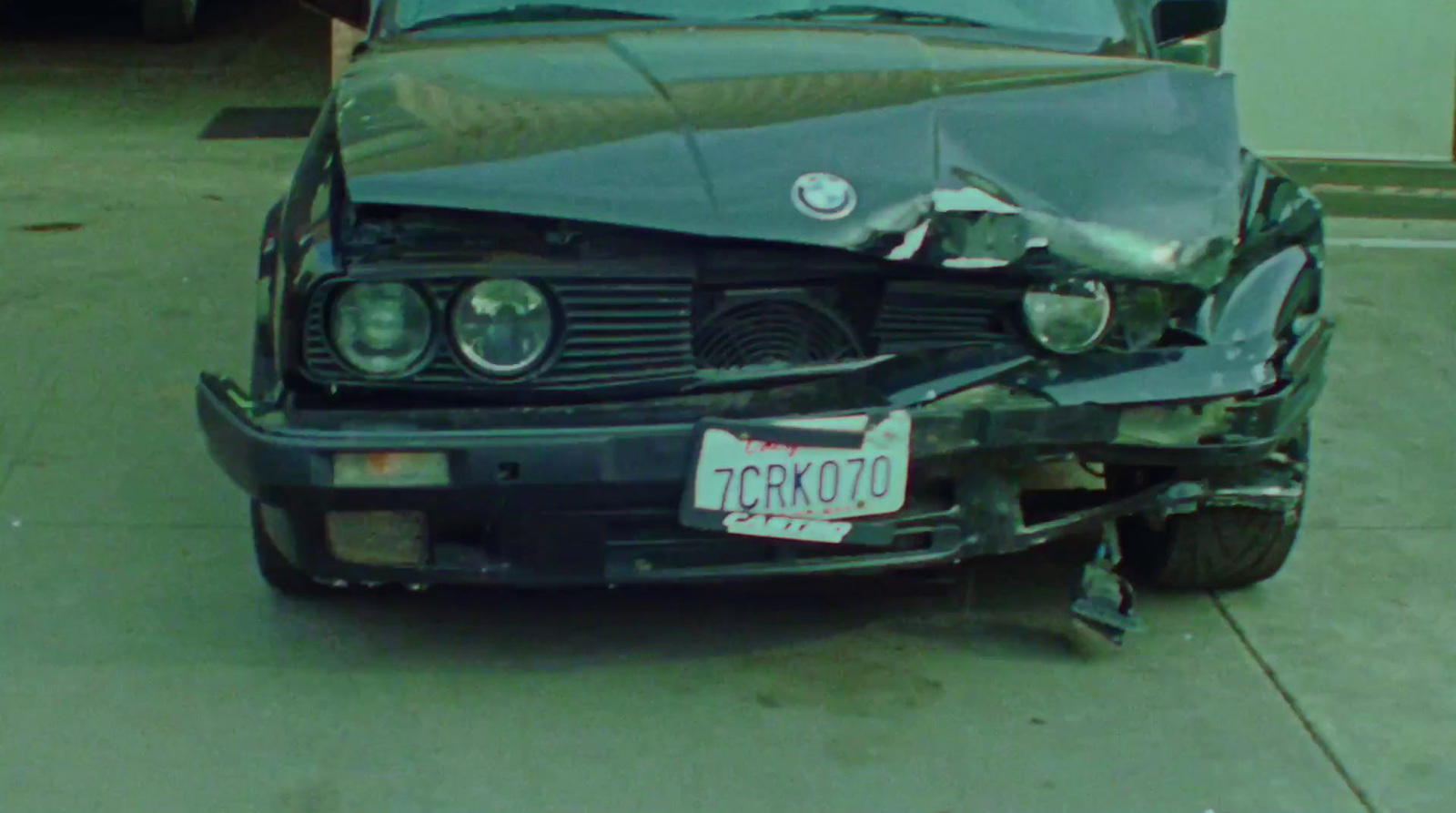 the front of a car that has been badly damaged