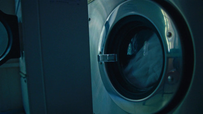 a close up of a washing machine in a room