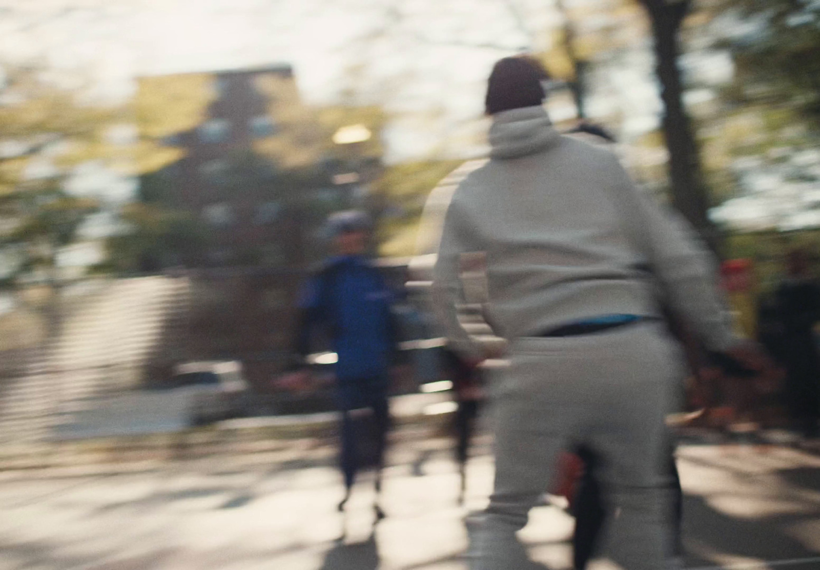 a blurry photo of a person riding a skateboard