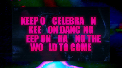 a neon sign that says keep o'celebra n keep on dance ng