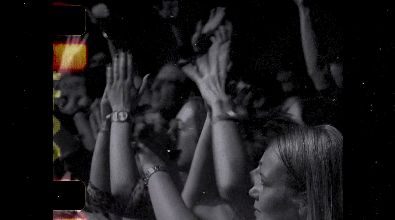 a group of people standing next to each other at a concert