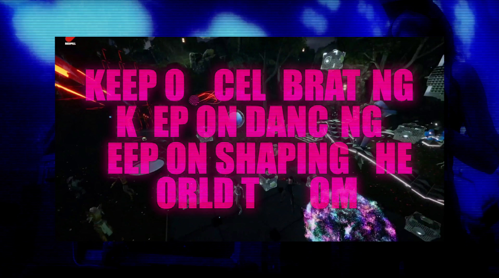 a neon sign that says keep o gel brat ng k ep on dance ng e